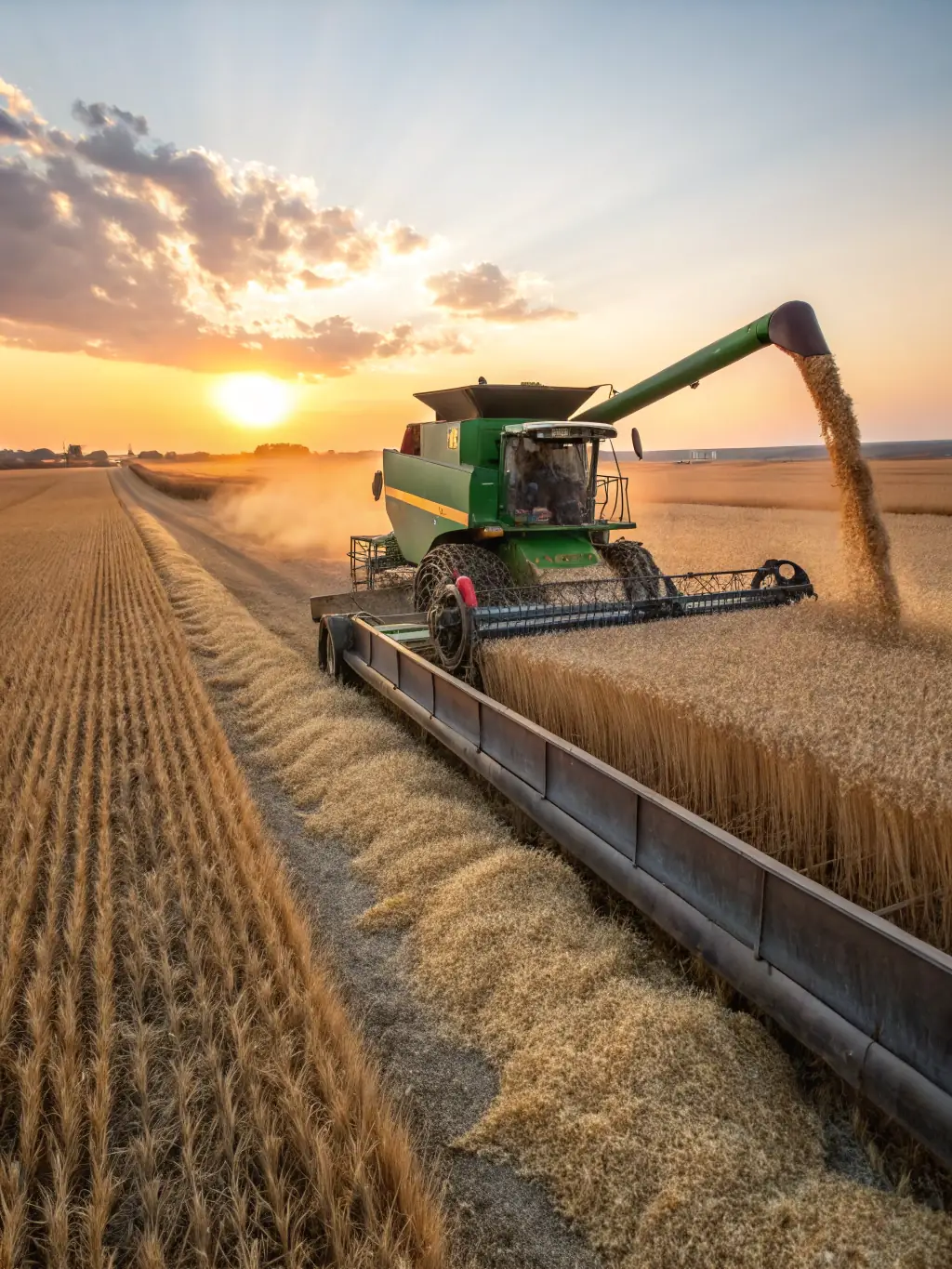 A picturesque scene from Farming Simulator 22, depicting modern farming equipment harvesting crops in a realistic environment.